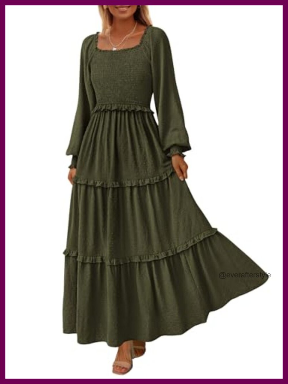 Swiss Dot Smocked Maxi Dress with Pockets